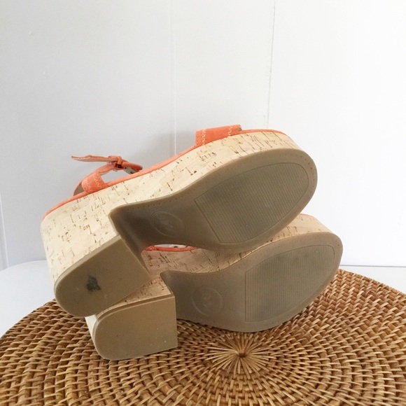 1901 Coral Crock Heels Size 7 M Platform Shoes Wedge - Picture 5 of 5